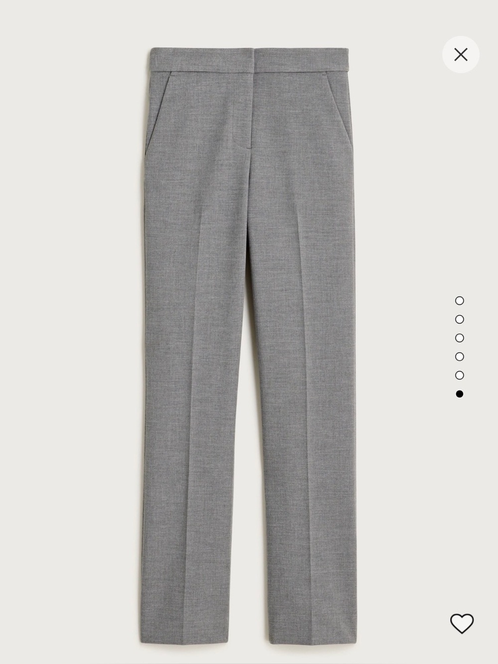 J. Crew Kate Light Gray Tailored Straight-Leg Trousers